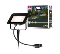 Paulmann 94575 Plug & Shine LED luz exterior Foco de jardín Proyector IP65 Blanco cálido incl. 1x15,5 W Negro Aluminio Spot 3000 K