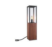 Paulmann 94674 Luminaria exterior LED Plug & Shine Baliza Venea IP44, cuadrada, incl. 1x2W, regulable, objeto luminoso, madera, E14