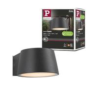 Paulmann 94713 Aplique LED Capea respetuoso con los insectos IP44 96x128mm 2200K 6W 550lm 230V 98° negro, aluminio, luz dorada, lámpara de pared