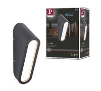 Paulmann 94733 Luminaria exterior LED aplique Cliff resistente al agua de mar IP44 64x116mm 3000K 9,5W 300lm 230V antracita, aluminio, blanco cálido
