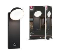 Paulmann 94739 Luminaria exterior LED aplique Puka res. al agua de mar IP44 redonda 110x125mm 3000K 8,5W 460lm 230V antracita aluminio blanco cálido