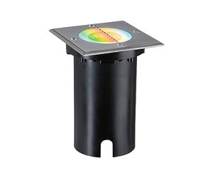 Paulmann 94846 Luminaria exterior LED empotrable en suelo Smart Home Zigbee Floor IP67 cuad. 110x110mm RGBW+ 4,9W 300lm 230V acero mate, lámpara ext.