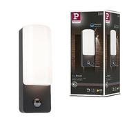 Paulmann 94851 Aplique de exterior LED Bonnie, detector de movimientos, IP44 93x77mm 3000K 8,5W 560lm 230V antracita, aluminio, luminaria exterior