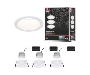 Paulmann 94870 Luminaria empotrable LED 3-Step-Dim Cole set básico juego de 3 uds. IP44 redondo 88 mm Coin 3 x 6 W 3 x 470 lm 230 V 2700 K blanco