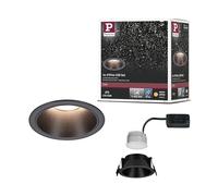 Paulmann 94871 Luminaria empotrable LED 3-Step-Dim Cole IP44 redondo 88 mm Coin 6 W 470 lm 230 V 2700 K negro