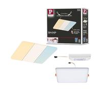 Paulmann 95379 Panel LED, luminaria empotrable Veluna VariFit IP44 WhiteSwitch 185x185 mm cuad., incl. 1x14 W, plafón, transparente, plástico 3000 K