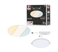 Paulmann 95381 Panel LED, luminaria empotrable Veluna VariFit IP44 WhiteSwitch 185 mm red., incl. 1x14 W lámpara techo, transparente, plástico 3000 K