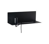 Aplique de pared Paulmann Devara, negra, 40 cm, E27, puerto USB
