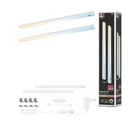 Paulmann 98611 Luminaria bajo mueble LED Inline juego de 2 uds. 2 x 4 W 350 x 26 mm 2 x 350 lm 24 V blanco mate Tunable White
