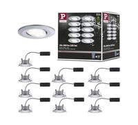 Paulmann 99923 Luminaria empotrable LED Calla, redonda, set de 10, incl. 10x6 W IP65, foco, cromo mate, luz para armario, plástico, empotrable 4000 K