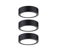 Paulmann 99990 Luminaria para muebles LED, juego Pukk, redondo, incl. 3x3,5 W, lámpara de armario, negro, plástico, 2700 K