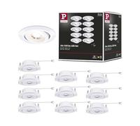 Paulmann 99995 Luminaria empotrable LED 3 Step Dim juego de 10 uds. orientable 82 mm 70° 10 x 4,8 W 10 x 450 lm 230 V 3000 K blanco mate