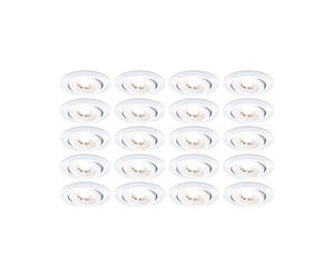 Paulmann 99997 Luminaria empotrable LED juego de 20 uds. orientable 82 mm 70° 20 x 4,8 W 20 x 450 lm 230 V 3000 K blanco mate