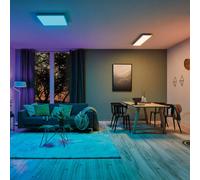 Paulmann 79808 Panel LED Amaris 595x295mm RGBW Smart Home Zigbee rect., incl. lámpara techo 1x22W, regulable, blanco mate, metal, lámpara salón 2700K