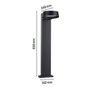 Paulmann Bolardo luminoso LED Capea Grand, antracita 65 cm aluminio IP44