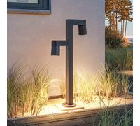 Paulmann bolardo luminoso LED Kimu 2, antracita, 2 luces, 3.000 K