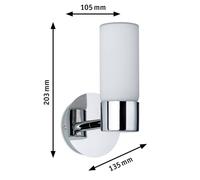 Paulmann Eleon aplique IP44 cromo/opalino 1 luz