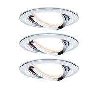 Nova Set de focos LED empotrables Nova Coin Stepdim (6,5 W, 3 ud., Blanco cálido, 8,4 cm, Cromo)