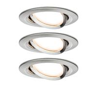 Nova Set de focos LED empotrables Nova Coin Stepdim (6,5 W, 3 ud., Blanco cálido, 8,4 cm, Hierro cepillado)