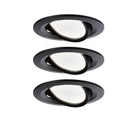 Foco LED Paulmann Nova Coin, juego de 3, negro, orientable, 2700 K