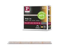 Paulmann MaxLED 71245 - Tira individual de 1000 LED, color blanco cálido, 1 m, 7,2 W, 1100 lm/m, 128 LEDs/m, 2700 K