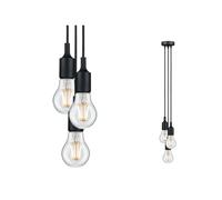 Paulmann 50382 Luminaria colgante Neordic Ketil máx. 3x20 W, lámpara colgante, negro, lámpara de techo, silicona, metal, luminaria colgante E27