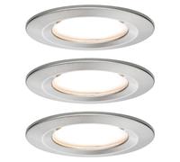 Nova Set de focos LED empotrables Nova Coin Rigid (6,5 W, 3 ud., Blanco cálido, Diámetro: 7,8 cm, Hierro cepillado)