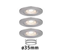 Paulmann Nova mini foco empotrado 3 ud IP44 hierro