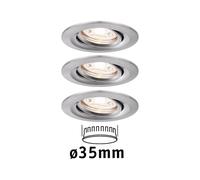 Paulmann Nova mini foco empotrado LED set 3 hierro