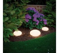 Paulmann 941.76 Objeto luminoso exterior Plug & Shine Stone IP67 3000 K 235 lm 24 V, luminaria esférica, luminaria exterior, iluminación para el jardín, iluminación para la terraza 94176