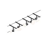 Paulmann Set Sheela Sistema de Cableado, Corduo, Corriente Continua, Máx. 5x10 W, Bombilla Tipo GU5,3, Sistema de Cableado, Bombilla No Incluida, Cable de Plástico, Color Negro, 94450