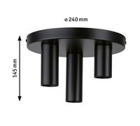 Paulmann Skogen lámpara de techo negro 3 luces