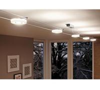 Paulmann Wire Systems, juego de cables DC, foco LED tipo disco, 5 x 4W, cromo/satinado, 230V/12V DC, 30VA, metal