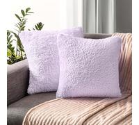 PAVILIA Juego de 2 Fundas de cojín de Piel sintética Suave para sofá, Cama, sofá, decoración del hogar, habitación, Color Morado, 45 x 45 cm