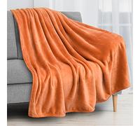 PAVILIA Manta de Forro Polar, súper Suave, Afelpada, Manta de Franela de Lujo, Manta de Microfibra Ligera para sofá o Cama (Naranja, 50 x 60 Pulgadas)