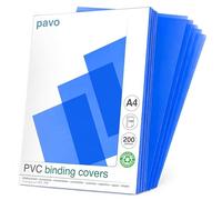 Pavo - A4 Portadas para encuadernar de PVC Azul/transparente, 200 micras, pack de 100