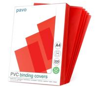 Pavo - A4 Portadas para encuadernar de PVC Rojo/transparente, 200 micras, pack de 100