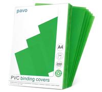 Pavo - A4 Portadas para encuadernar de PVC Verde/transparente, 200 micras, pack de 100