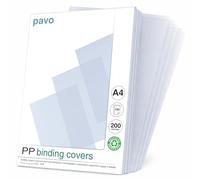 Pavo - Fundas para documentos (tamaño A4, PP, 0.20 mm, 100 unidades), transparente