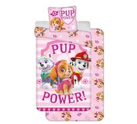 Paw Patrol Juego de cama de 3 piezas, diseño de patrulla, 100% algodón, funda nórdica de 140 x 200 cm + funda de almohada de 65 x 65 cm + sábana bajera de 90 x 200 cm