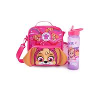 Paw Patrol Set de lonchera y botella para niñas en rosa y morado | Lonchera con correa de transporte con personajes de dibujos animados, genial y amable| Mercancía de la Patrulla Canina para niñas