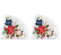 PAW - Servilletas de Papel 3 Capas (32 cm Diámetro) | 12 Unidades | Servilletas de Navidad con motivos invernales y navideños | Ideales para la mesa festiva | Color: Poinsettia Composition