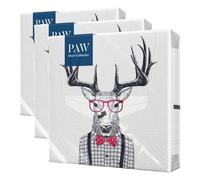 PAW - Servilletas de Papel 3 Capas (33 x 33 cm) | 20 Unidades | Diseño de Cumpleaños para Niña y Niño | Decoradas para Fiestas | Color: Oh Deer (Paquete de 3)