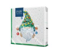 PAW - Servilletas de Papel 3 Capas (33 x 33 cm) | 20 Unidades | Servilletas de Navidad con motivos invernales y navideños | Ideales para la mesa festiva | Color: Fancy Gnome