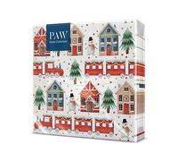 PAW - Servilletas de Papel 3 Capas (33 x 33 cm) | 20 Unidades | Servilletas de Navidad con motivos invernales y navideños | Ideales para la mesa festiva | Color: Cozy Christamas Town
