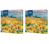 PAW - Servilletas de Papel 3 Capas (33 x 33 cm) | 20 Unidades | Servilletas Decorativas con Temática de Otoño | Diseño de Girasoles | Ideal para Decoración Otoñal y Eventos | Color: Painted Sunflowers