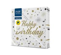 PAW - Servilletas Papel 3 Capas (33 x 33 cm) I 20 Unidades I Perfecto para Cumpleaños, Fiestas, Bodas, Comuniones, Celebraciones I Servilletas de Papel de Doble Cara I Invitación de fiesta