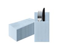 PAW - Servilletas Papel Airlaid (1/8 pocket) I 25 Piezas I Ideal para Bodas, Bautizos, Comuniones, Cumpleaños I Servilletas de Tela para Decoración de Mesa de I Monocolor Azul Claro