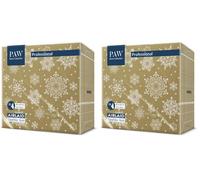 PAW - Servilletas Papel Airlaid (40 x 40 cm) | 50 Unidades | Servilletas de Navidad con motivos invernales y navideños | Ideales para la mesa festiva | Color: Snowflakes gold (Paquete de 2)