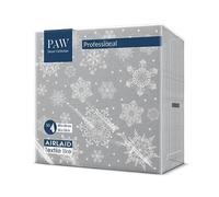 PAW - Servilletas Papel Airlaid (40 x 40 cm) | 50 Unidades | Servilletas de Navidad con motivos invernales y navideños | Ideales para la mesa festiva | Color: Snowflakes silver